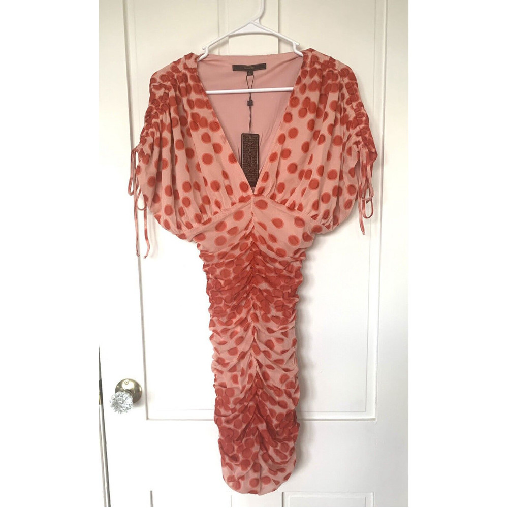 NWT Maxsport Bodycon Pink Sprinkle Dots Dress, Small